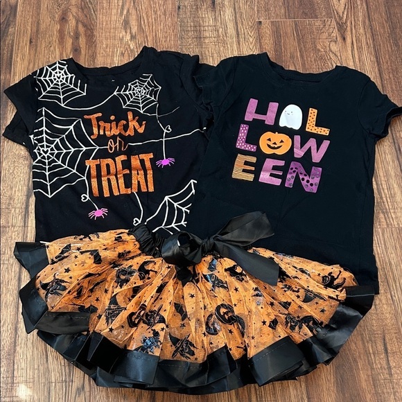 Cat & Jack Other - Girls Halloween T-Shirt and Skirt Bundle